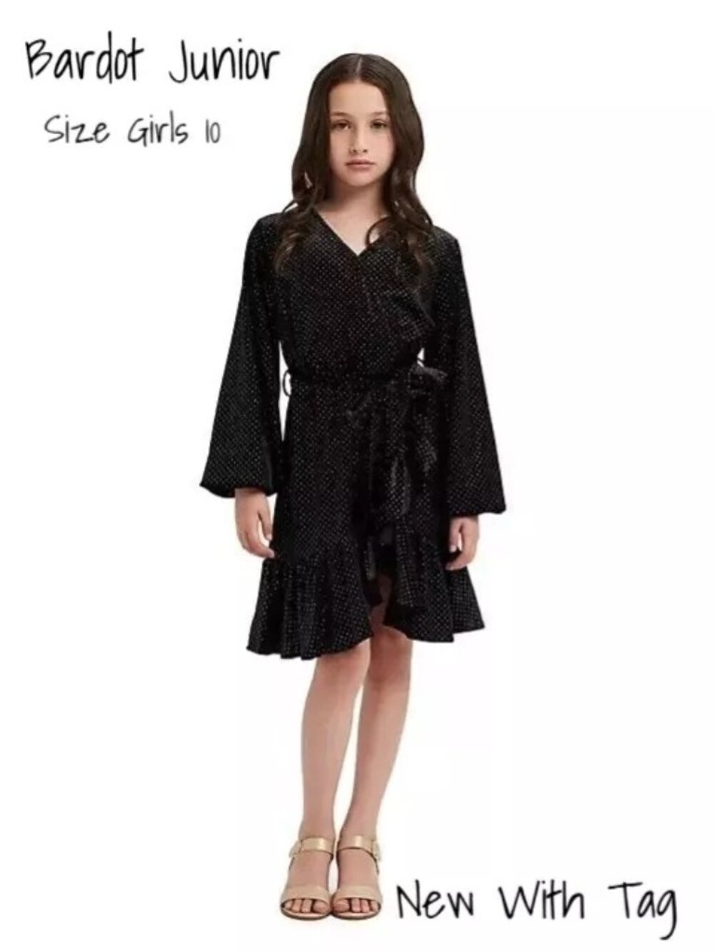 Bardot Junior Girl’s Velour Wrap Dress Size 10 US New With Tag